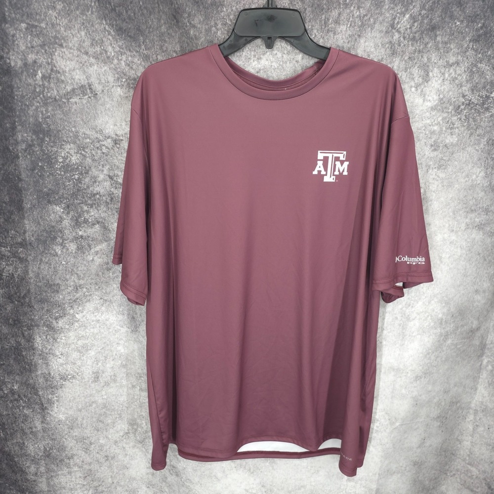 Texas A&M Aggies Columbia PFG Shirt Mens XL Red Terminal Tackle NCAA Football